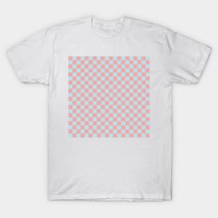 Wonky Checkerboard, Pink and Blue T-Shirt